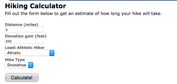 calculadora de caminata