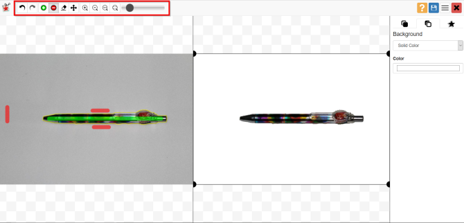 Interfaz en línea PhotoScissors