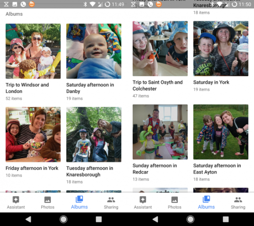 Fotos de Google en álbumes de Android