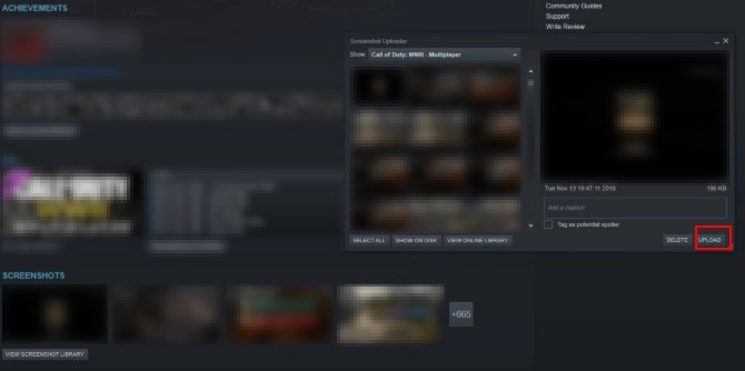 Cargador de capturas de pantalla de Steam