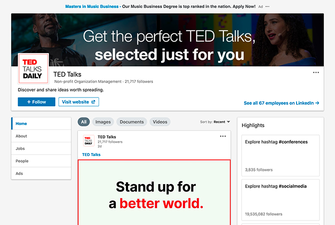 Sigue a Ted Talks Daily en LinkedIn