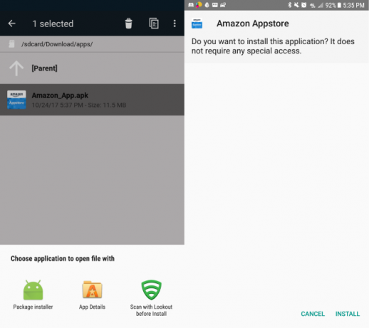 versiones de Android amazon appstore install