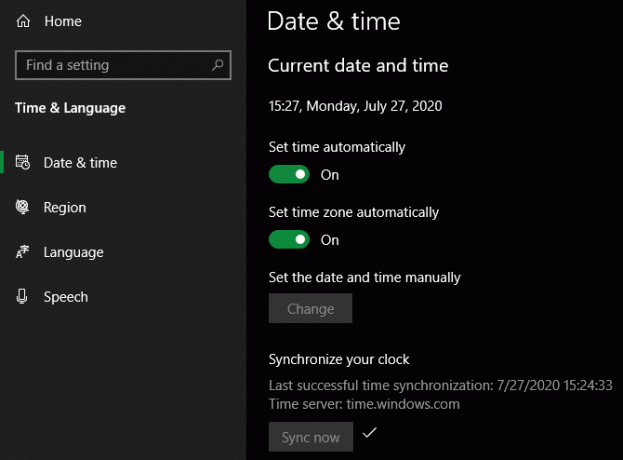 Reloj automático de Windows 10