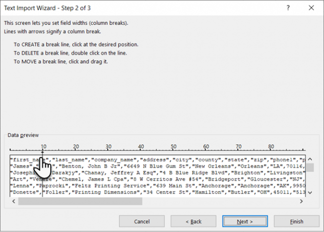 Importar datos de ancho fijo en Microsoft Excel