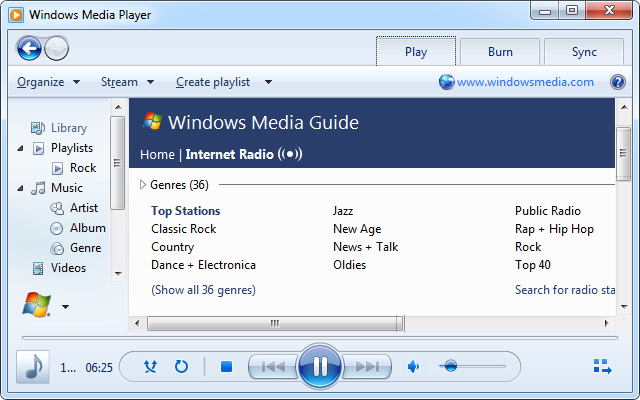 reproductor de medios de Windows