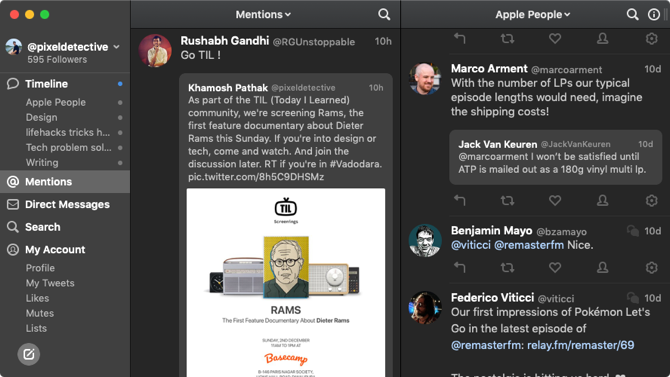 Tweetbot 3 modo oscuro