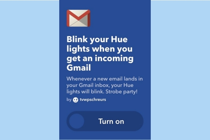 ifttt gmail parpadea luces inteligentes