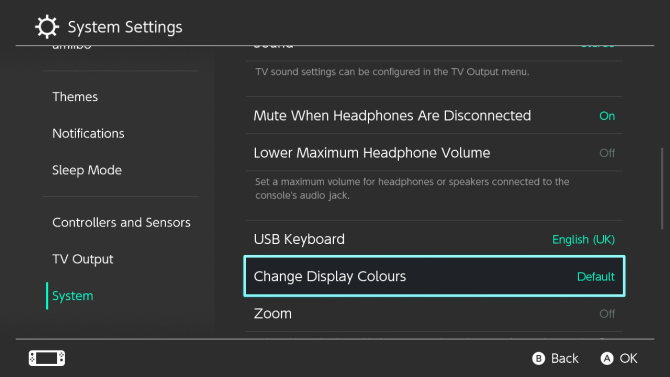 Nintendo Switch cambia los colores de la pantalla