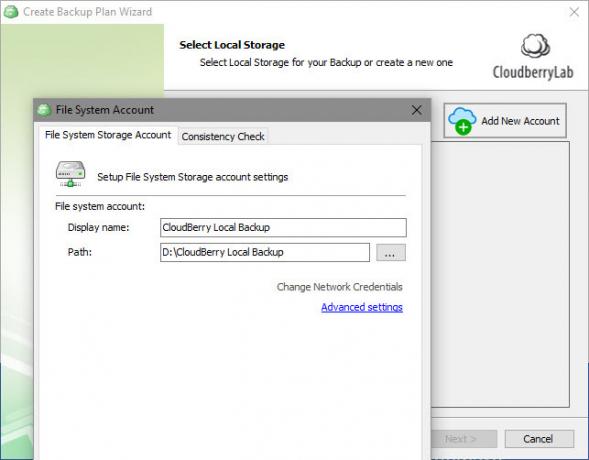 CloudBerry Backup protege archivos en Windows, Mac y Linux 05 Destino de copia de seguridad local de CloudBerry