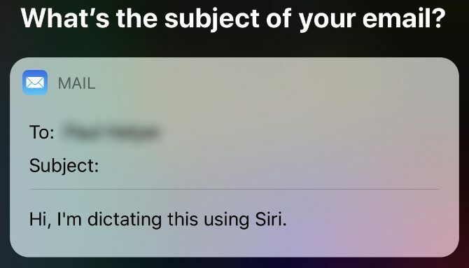 Dictar un correo electrónico usando Siri