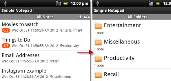 Toma de notas segura y realmente simple con Simple Notepad [Android 2.2+] simple notepad08