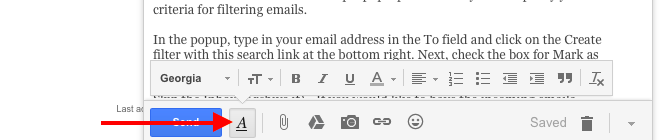 botón de formateo de gmail