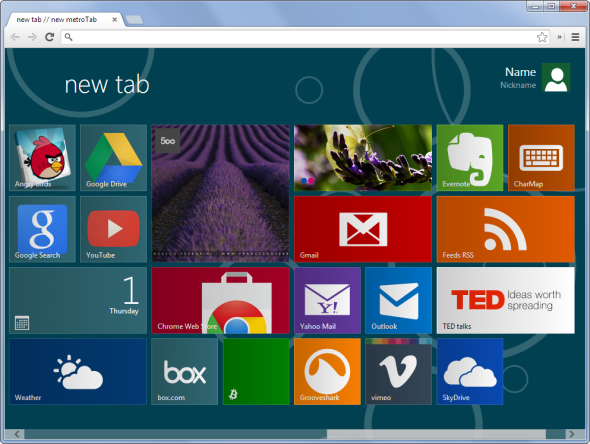 9 maneras de personalizar la página Nueva pestaña en la página de nueva pestaña estilo Chrome Metro para Chrome