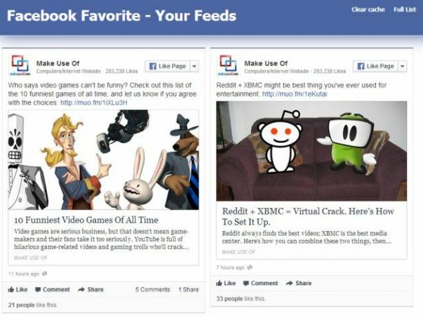 Favoritos de Facebook para Chrome-Feeds