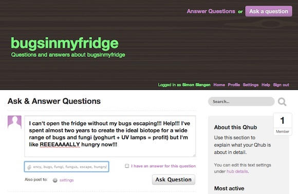 Cree su propio sitio de preguntas y respuestas sobre nicho con Qhub bugsinmyfridge