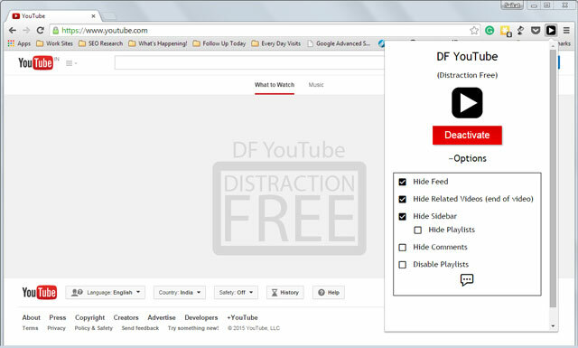 Distracción Gratis YouTube