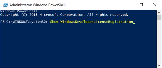 licencia de desarrollo de powershell