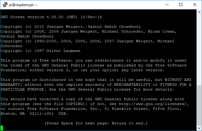 Licencia de introducción de terminal de pantalla GNU