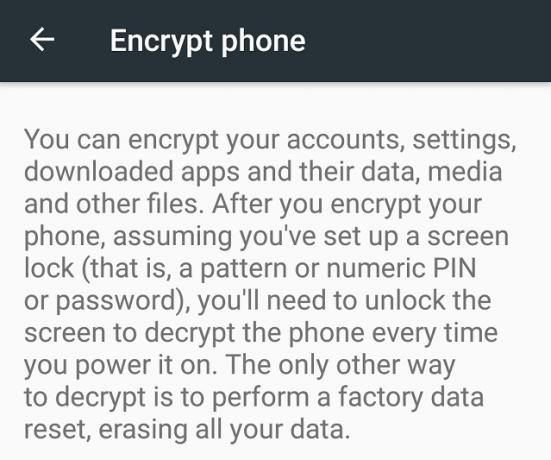 Captura de pantalla de Android Encrypt