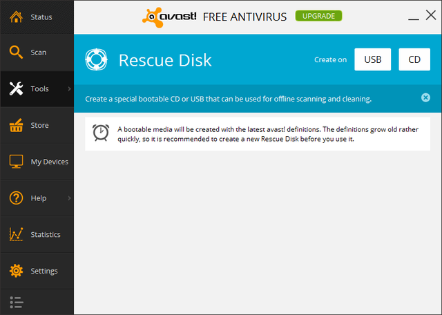 Avast - Herramientas - Disco de rescate
