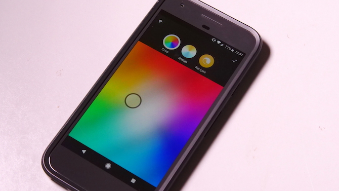 Selector de color Philips Hue en el teléfono celular