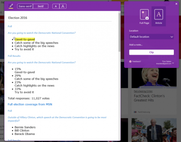 OneNote Web Clipper en Edge