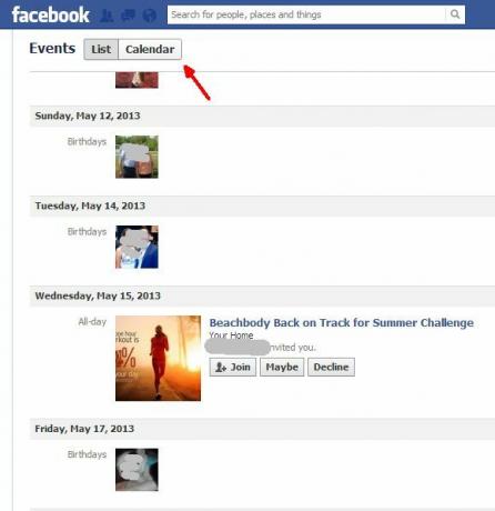 exportar calendario de facebook