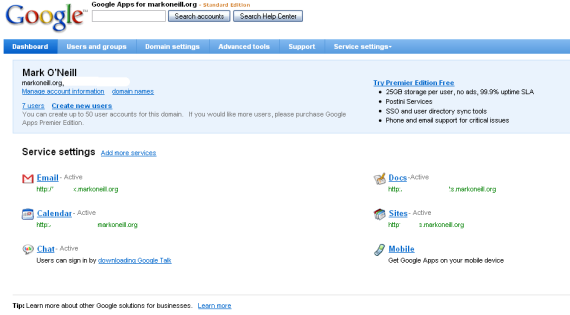 Cómo configurar fácilmente aplicaciones de Google en su sitio web googleapps3