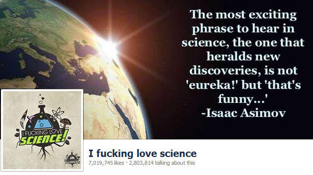 Página de Facebook de I Fucking Love Science