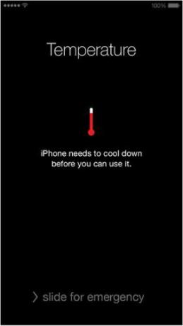 mensaje de enfriamiento de temperatura en iPhone