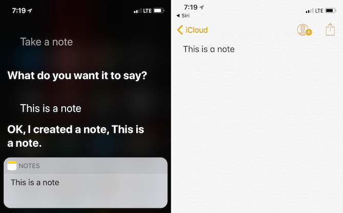 Características de Apple Notes - Pregunte a Siri