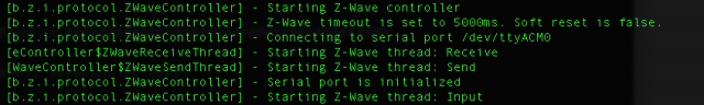 zwave iniciando en el registro de openhab