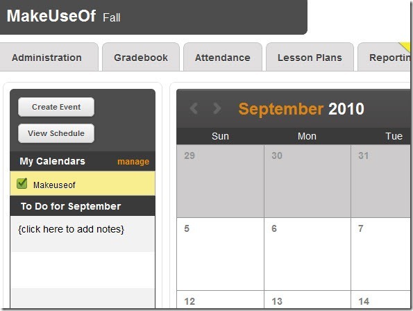 LearnBoost: Libro de calificaciones del maestro en línea con muchas características Calendario