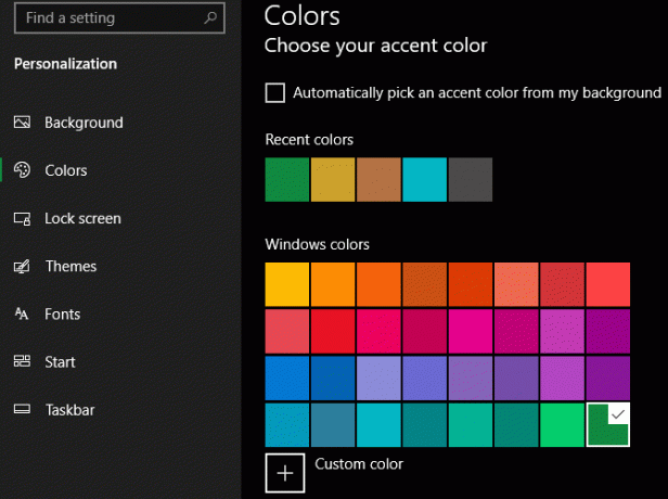 Windows 10 elige color