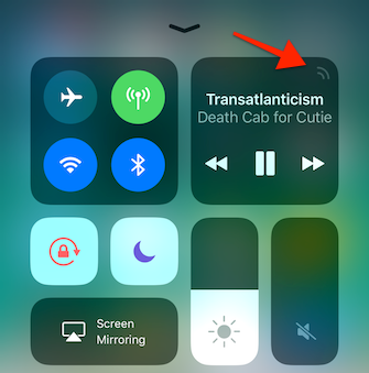 Acceso directo a iOS 11 Control Center AirPlay