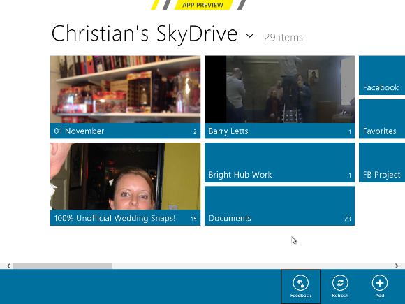 Imágenes previsualizadas en SkyDrive