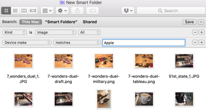 Fotos de iPhone de Mac Smart Folder