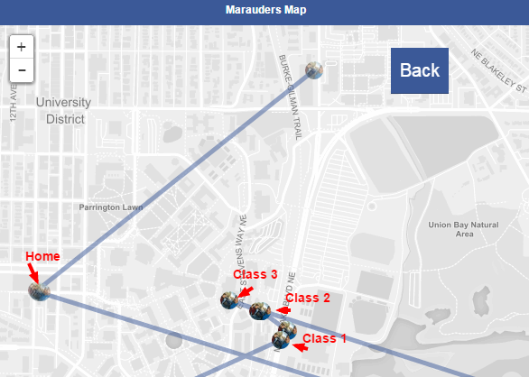 Mapa de Merodeador Ubicación en Facebook