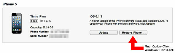 Cómo acceder a iOS 7 Beta (y degradar a iOS 6) ipsw restore