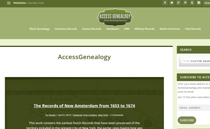 Utilice el recurso de Genealogía de acceso