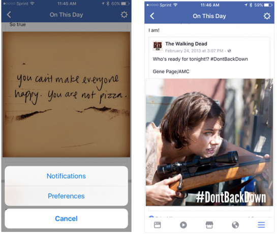 Impresionantes funciones de Facebook en las que nunca pensaste hacer clic en FacebookOnThisDay iPhone