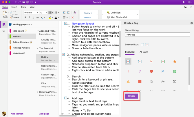 crear una etiqueta personalizada en OneNote