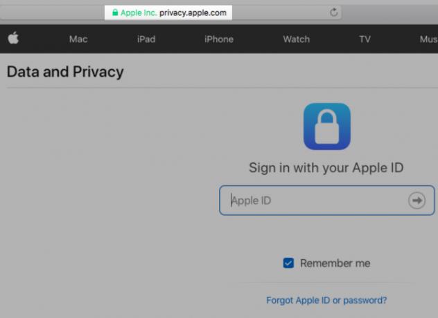 portal de datos y privacidad de apple