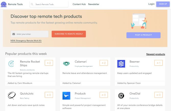 Remoto. Tools es un directorio de las mejores aplicaciones de trabajo remoto con funciones de búsqueda robustas 