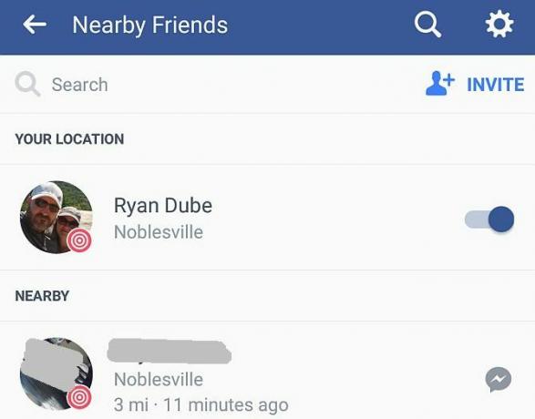 ubicación de facebook