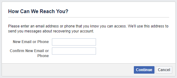 Deja que Facebook sepa cómo pueden contactarte.