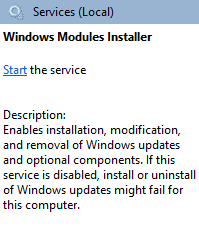 Servicio de instalación de módulos de Windows