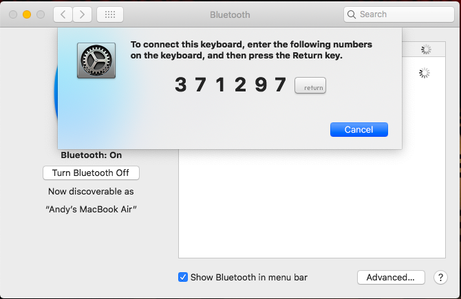 par de teclado bluetooth mac