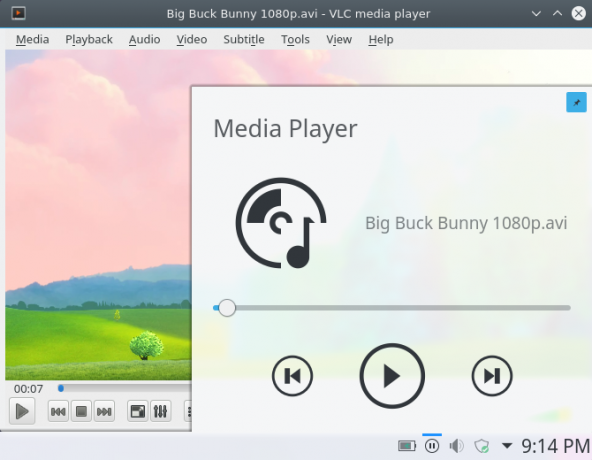 Reproductor VLC en escritorio de plasma