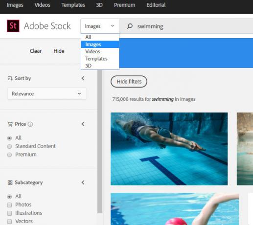 Adobe Stock Filtros de búsqueda